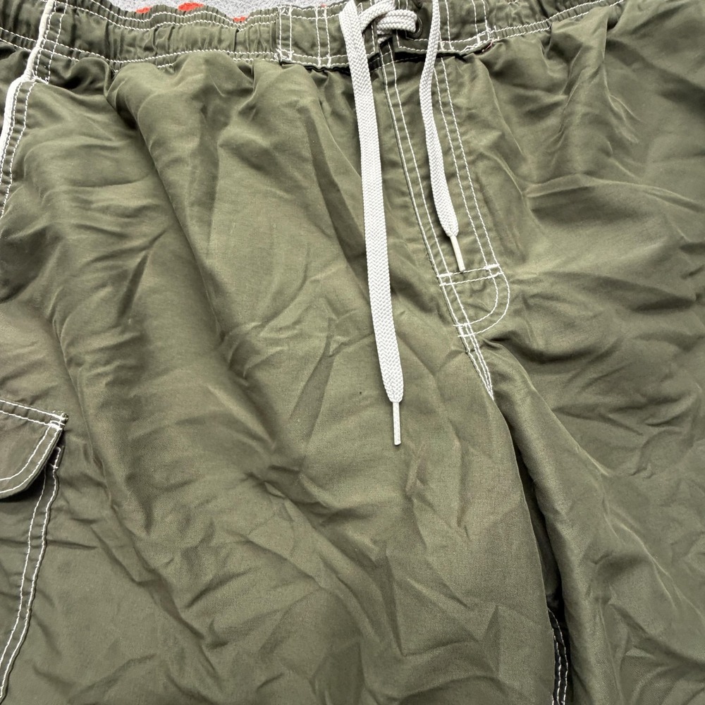 Speedo‎ Swim Shorts Mens XL Green Solid Drawstring Lined Built-In Brief Cargo - Picture 3 of 9